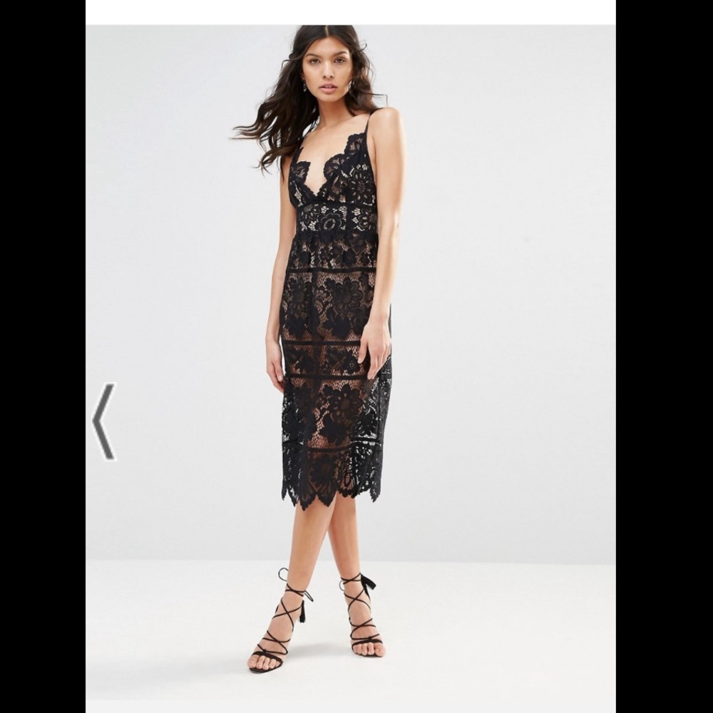 For love and lemons Giana midi lace dress sz M
